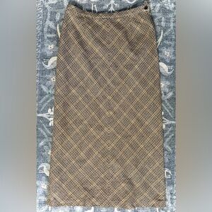 GAP Tan Tweed Houndstooth Maxi Pencil Skirt